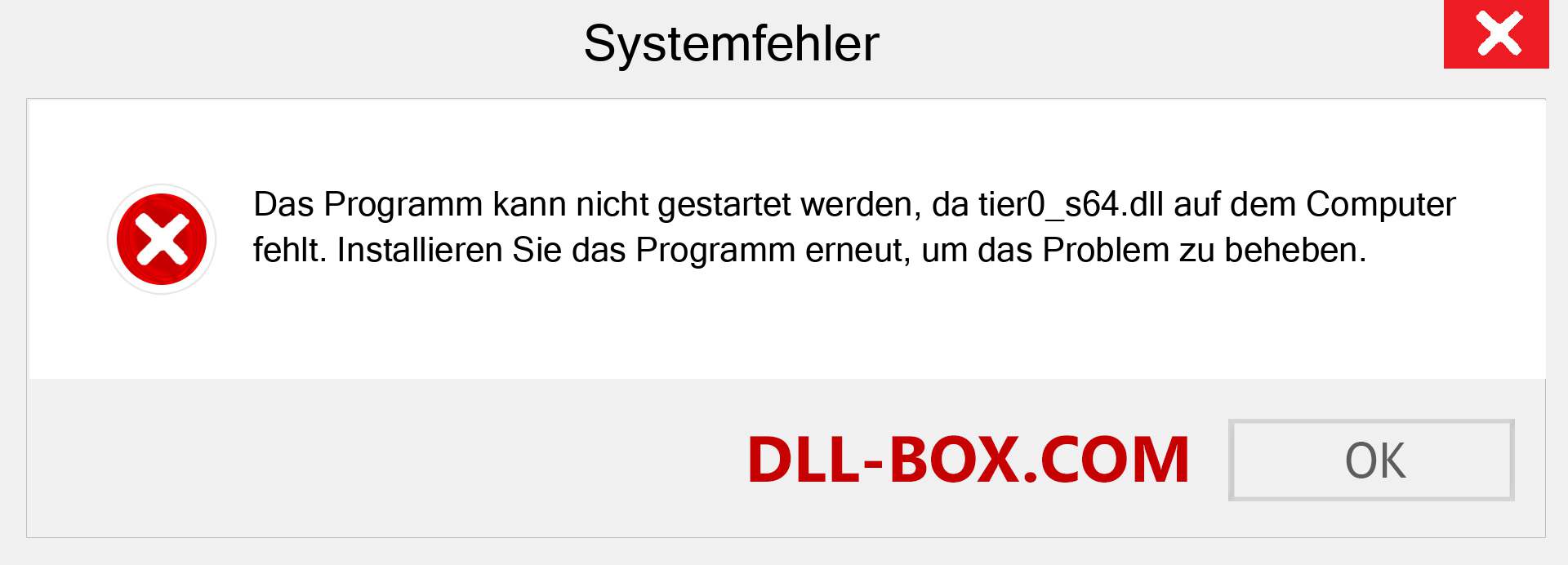 tier0_s64.dll-Datei fehlt?. Download für Windows 7, 8, 10 - Fix tier0_s64 dll Missing Error unter Windows, Fotos, Bildern