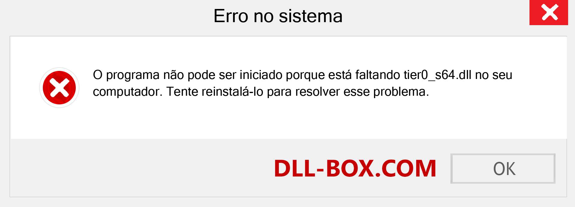 Arquivo tier0_s64.dll ausente ?. Download para Windows 7, 8, 10 - Correção de erro ausente tier0_s64 dll no Windows, fotos, imagens